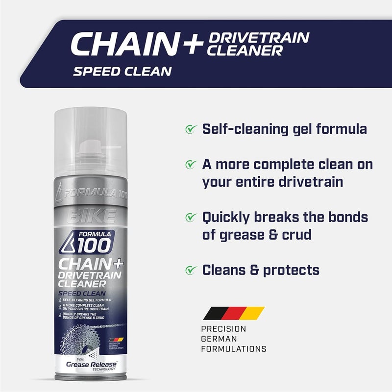 Formula 100 Speed Clean Bike Chain + Drivetrain Degreaser – Spray Cleaning for Bicycles & Electric Bikes – Quickly Removes Grease, Dirt & Grime - Image 3